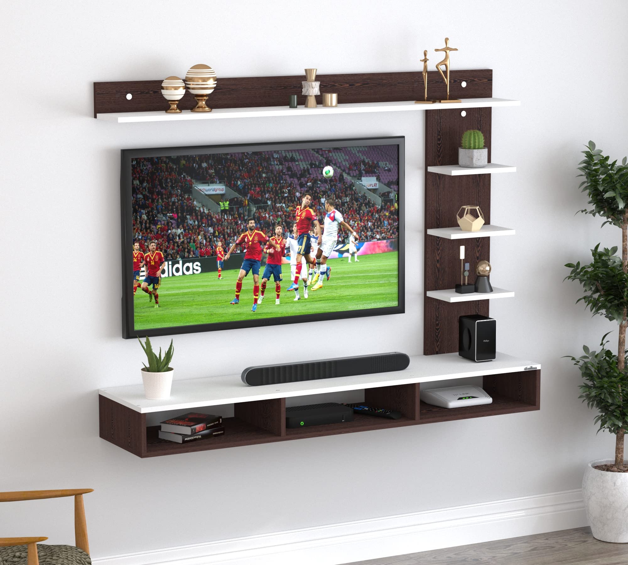 Buy Anikaa Tyson Engineered Wood Wall TV Unit/TV Stand/Wall Set Top Box Stand/TV Entertainment