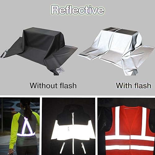 Miniatura 3 de Tela reflectante ligera para deportes y seguridad de alta visibilidad, 55 pulgadas de ancho, vendida por The Yard (elástico, gris)