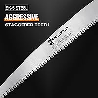 Vista 6 de Sierra de podar plegable de 7 pulgadas con funda de cuero y mango de madera de wengué, hoja de acero SK5, sierra de mano plegable para campamento