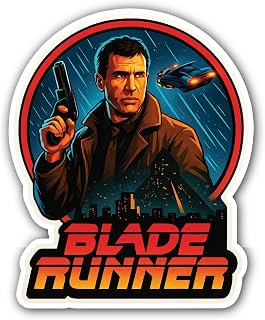 2 (Pieces) 3" and 5" Blade Runner Sticker, Waterproof Vinyl Decals for Many Purpose Like Cars, Trucks, Laptops, Phones, Windows and More