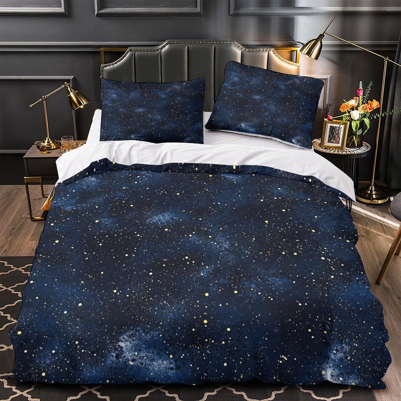 Housse de couette univers cosmique Super King avec ses 2 taies d'oreiller assorties