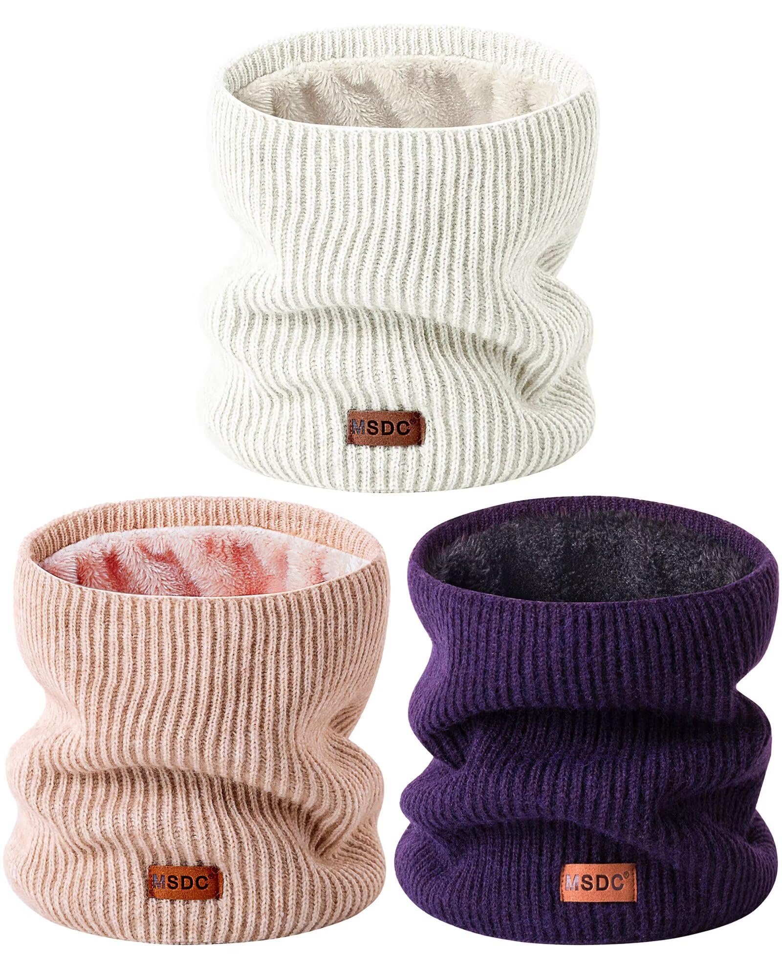 Winter Neck Gaiters for Men 3 Pack,Neck Warmer Men Women with Thermal Thick Warm Fleece Lined Cold Weather