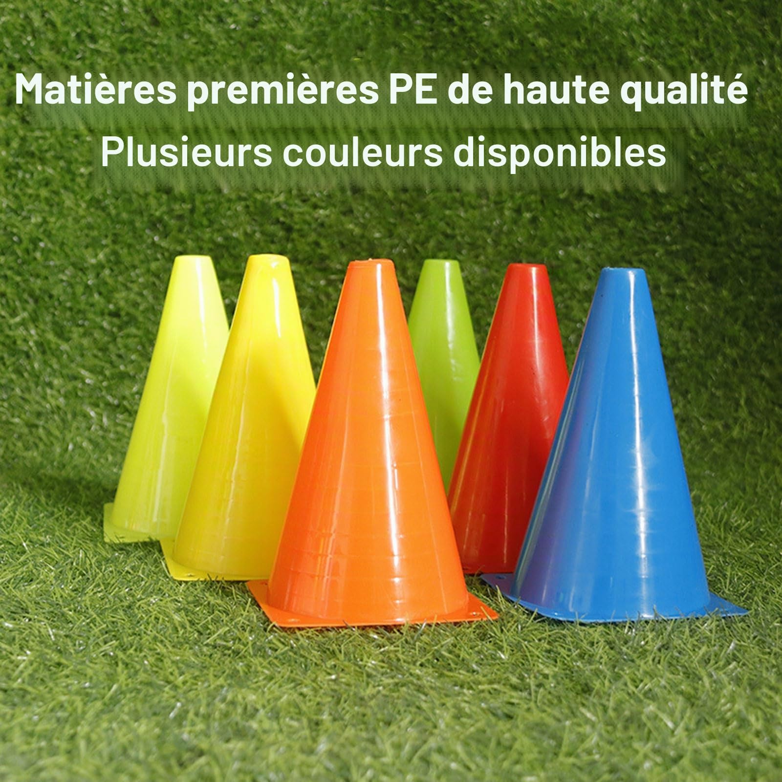 12 Pcs Cônes de Signalisation, 17,5cm Cônes d'Entraînement | 6 Couleurs | Plot Sport, Plot Football Entrainement pour Sport, Jeux, Barrières de Football, Parcours Obstacles à Vélo, Enfants, Chiens
