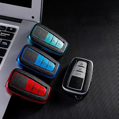 Miniatura 6 de DOUKI Funda de cuero TPU para llave de coche, para Toyota Camry Corolla Prius CHR C-HR RAV4 Hybryd Altis Land Cruiser Prado Sedan 2019
