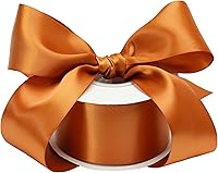 Vista 25 de Cinta de satén azul polvoriento, seda azul francés de 2 pulgadas para árbol de Navidad y ramo de boda, 25 yardas