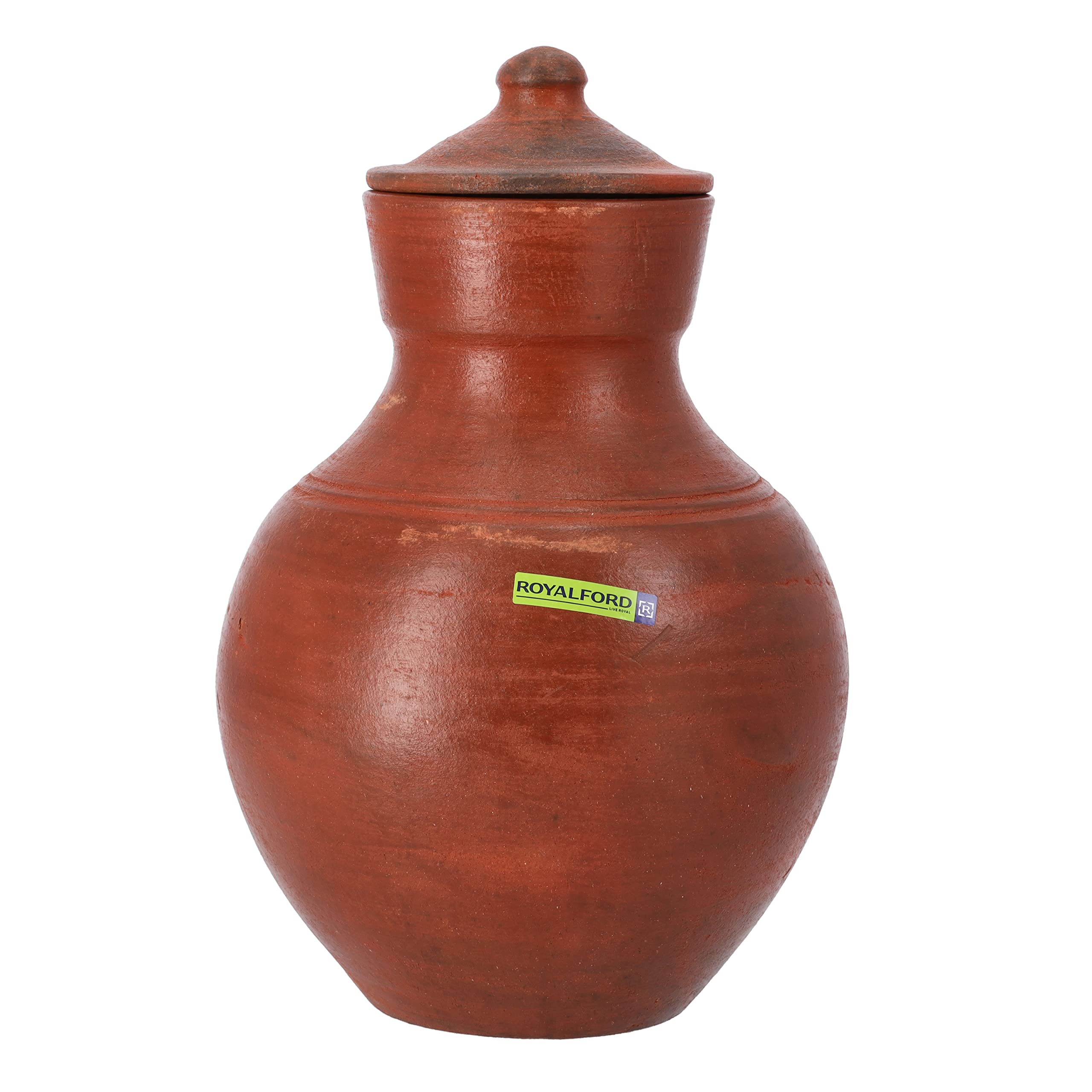 RoyalFord 2.0L Kuja, Handmade Clay Serveware, RF10592 100% Natural Clay Non-Toxic, Eco-Friendly Clay Jug For Water Or Drinks Used For Serving Water, Brown