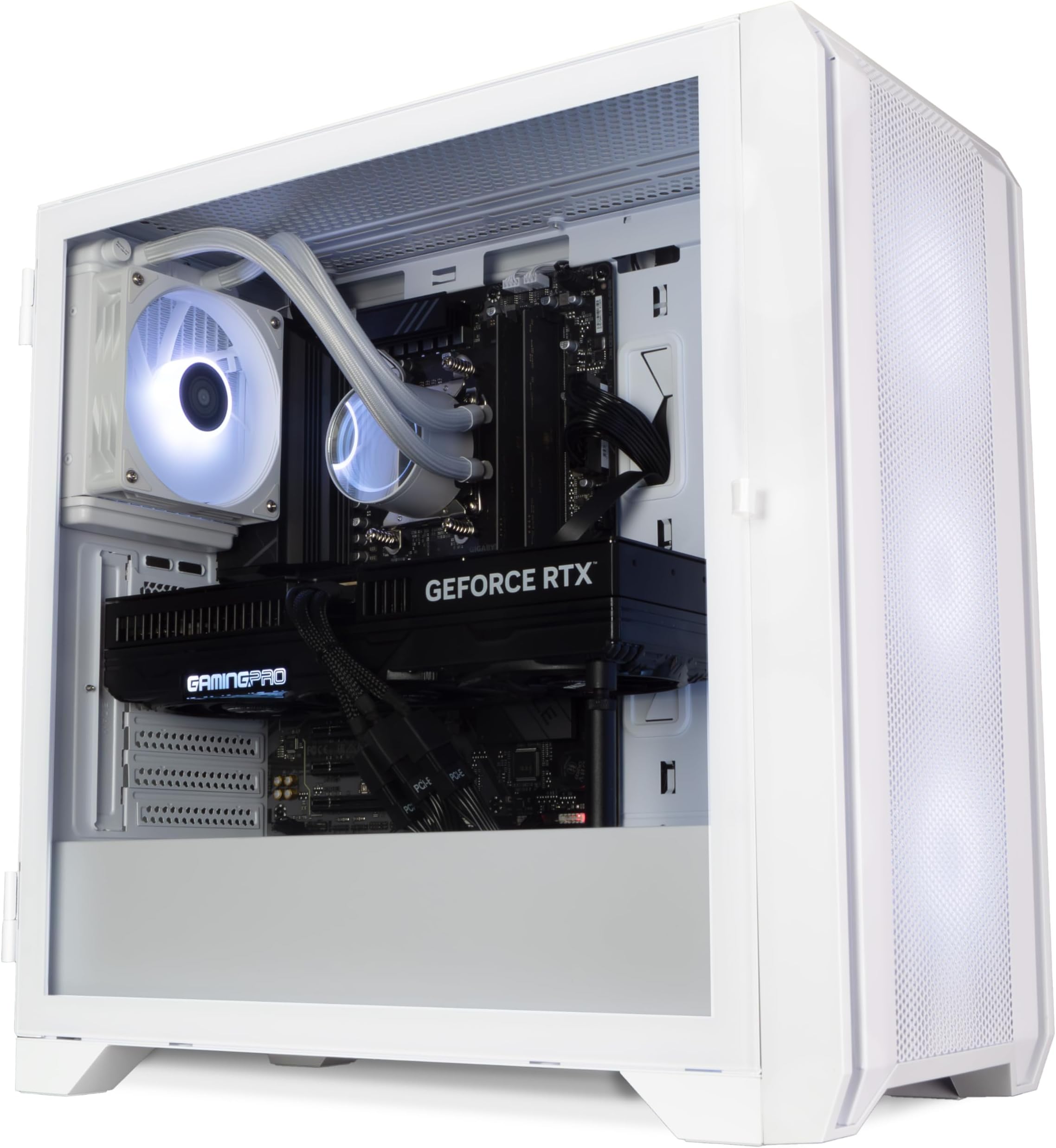 ionz Gaming PC Desktop Computer | Ryzen 7 7700X | NVidia RTX 5080 | 32GB DDR5 RAM | 2TB NVME SSD | 850W 80+ PSU | Windows 11 - GE-336F Airflow, White