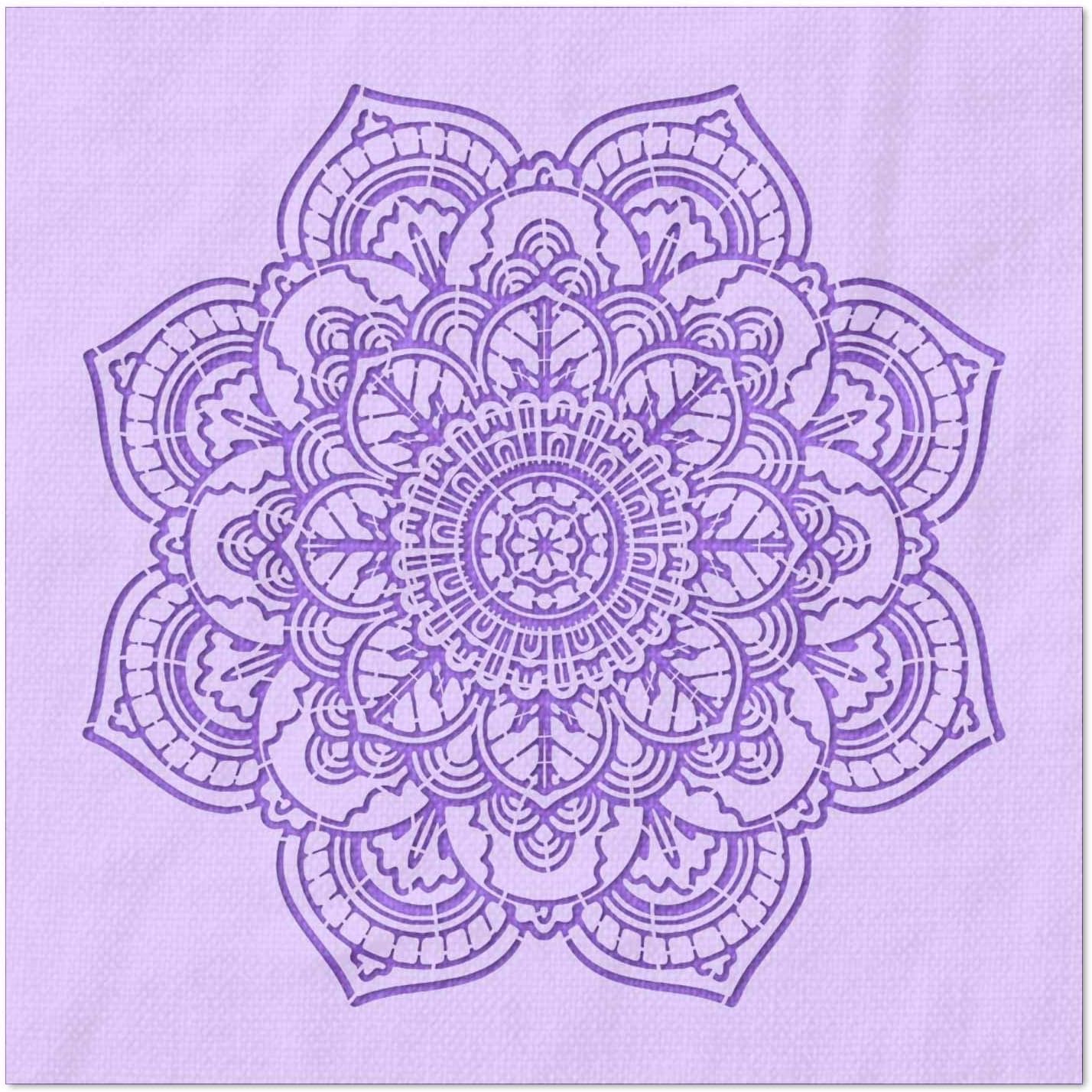 Stencil Stop Mandala Flower Stencil - Reusable for DIY Projects, Painting, Drawing, Crafts - 14 Mil Mylar Plastic (18 x 18 inches)
