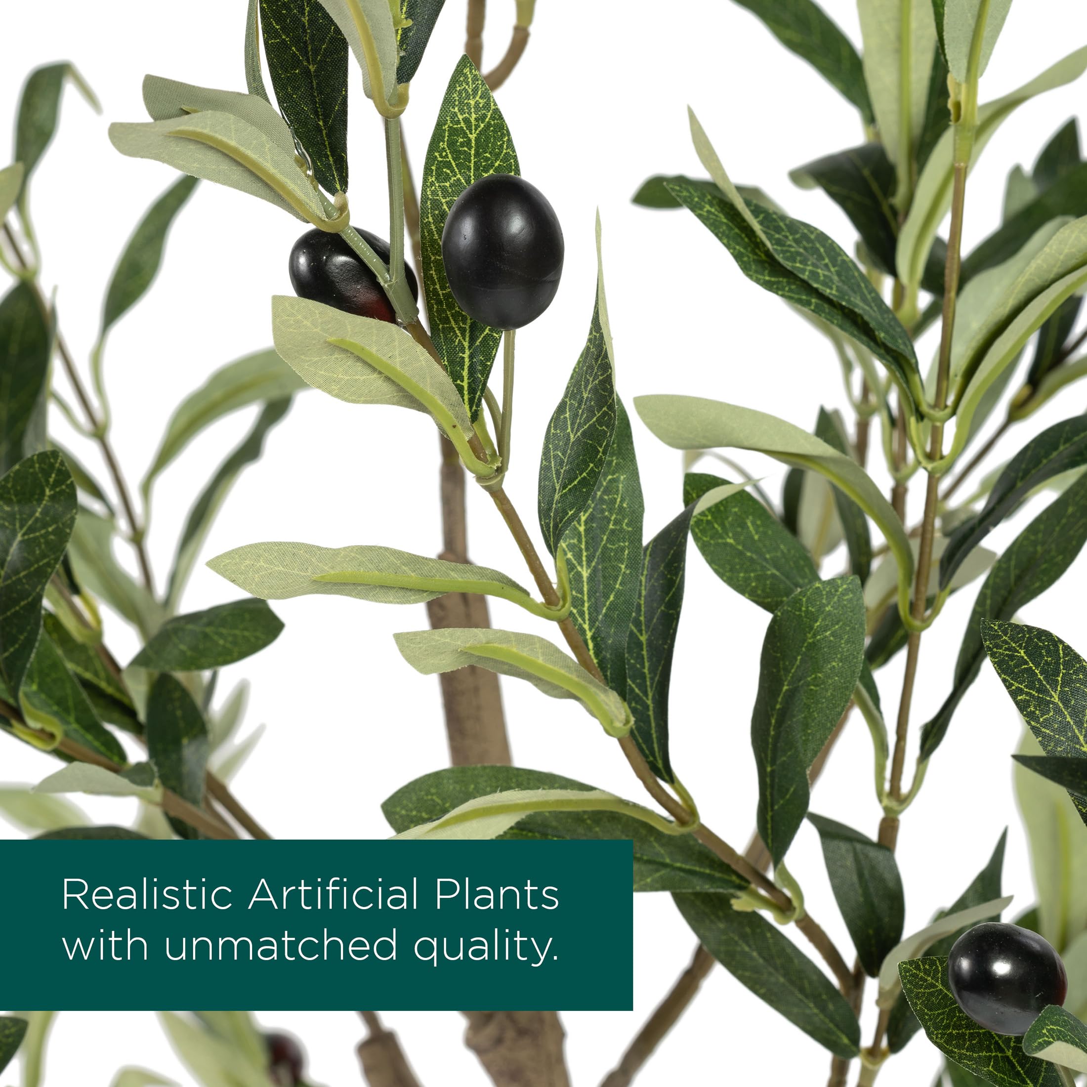 HouzeComfort Artificial Olive Tree Plant - 100cm, Lifelike Indoor