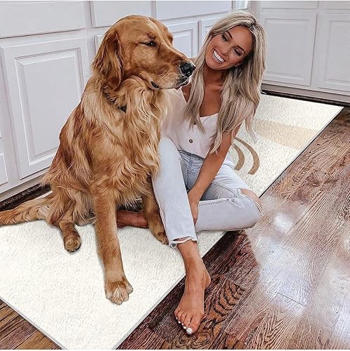 Miniatura 3 de QWINEE Alfombra larga para pasillo, alfombra de cocina, de secado rápido, alfombra de entrada para puerta delantera, antideslizante, alfombra suave