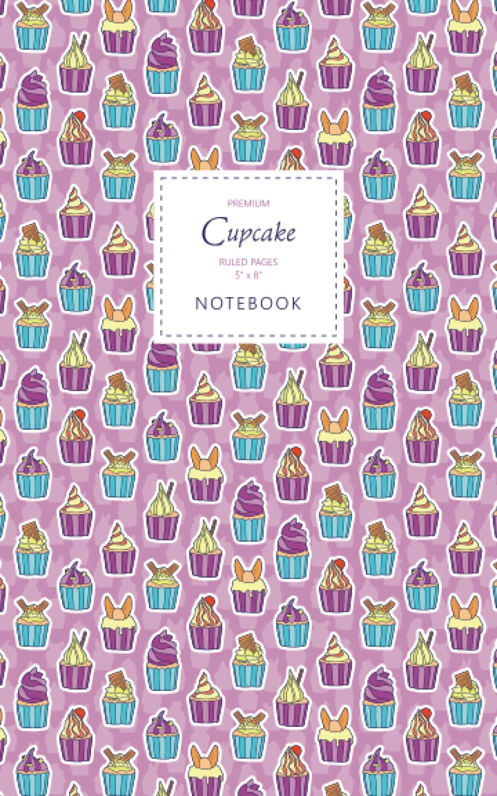 Cupcake Notebook - Ruled Pages - 5x8 - Premium (Pink)