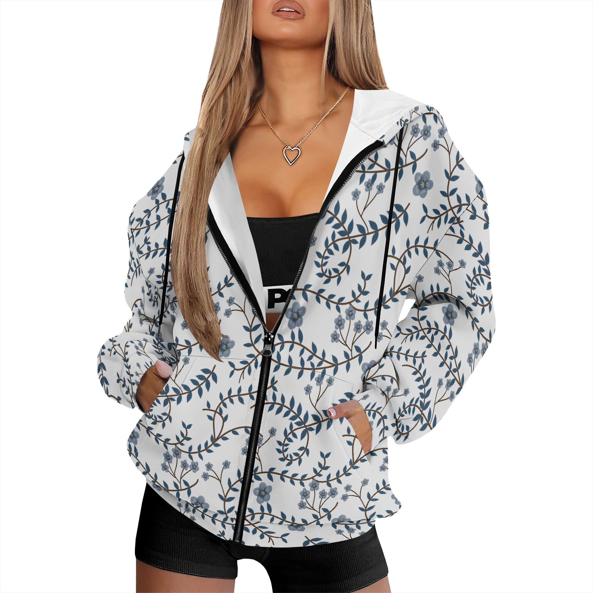 Oversized Zip Up Hoodie For Women Drawstring Vintage Y2K Hooded Sweatshirt With Pocket Casual Wear Plus Size