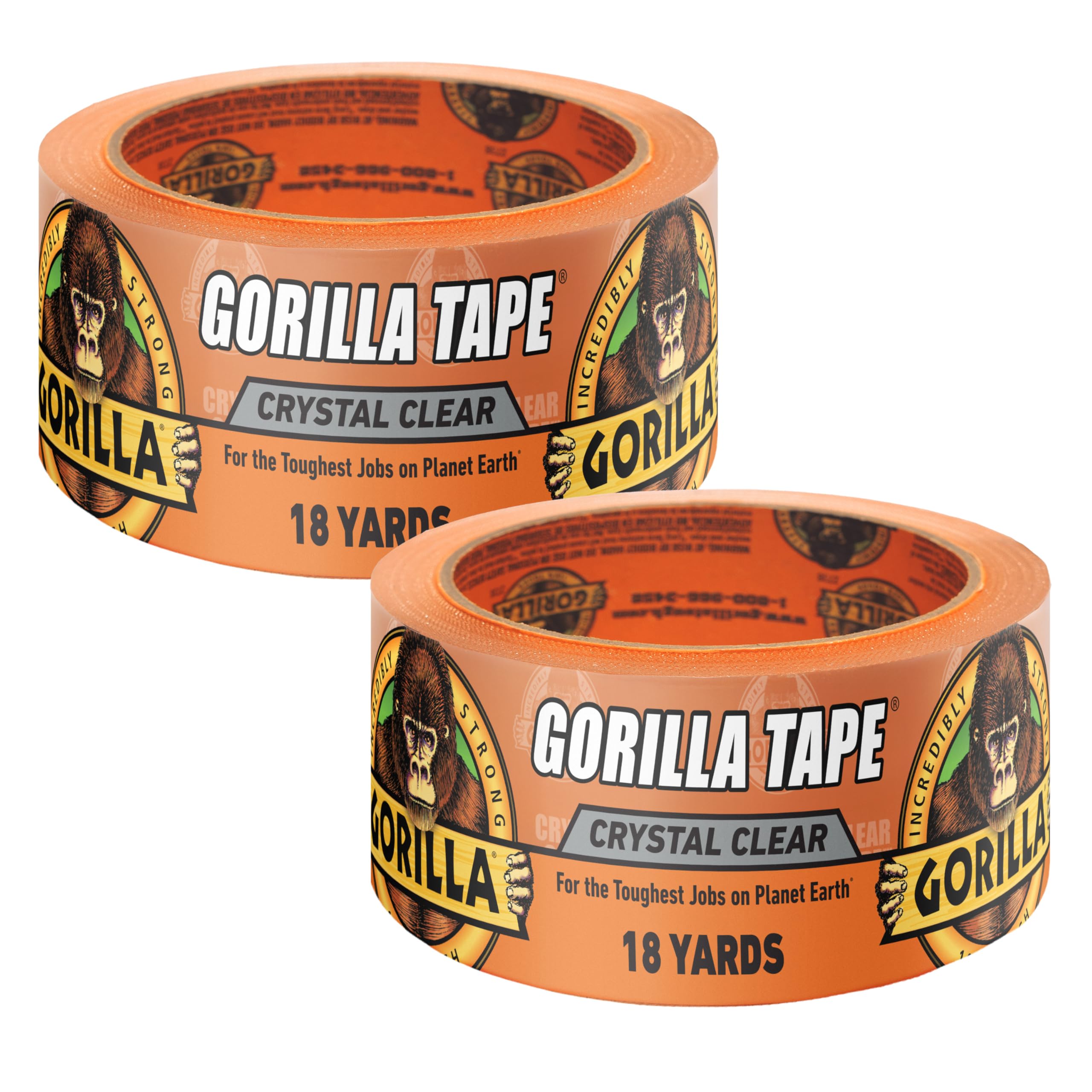 Amazon.com: Gorilla Crystal Clear Tape, 1.88” x 18 yd (Pack of 2