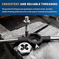 Vista 3 de Century Drill & Tool, 98221, 1-14 NF, Troquel hexagonal, Roscas externas de corte de precisión, Acero de aleación de alto carbono