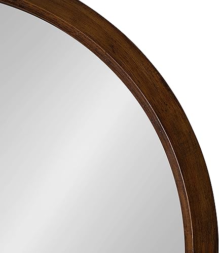 Miniatura 6 de Kate and Laurel Uldrich - Espejo redondo moderno, 24 pulgadas de diámetro, marrón natural, espejo decorativo de granja para decoración de pared