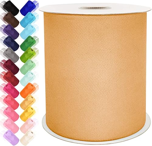 Rollos de tela de tul de 6 pulgadas por 200 yardas (600 pies) para falda tutú, boda, baby shower, decoración de fiesta de cumpleaños, envoltura de