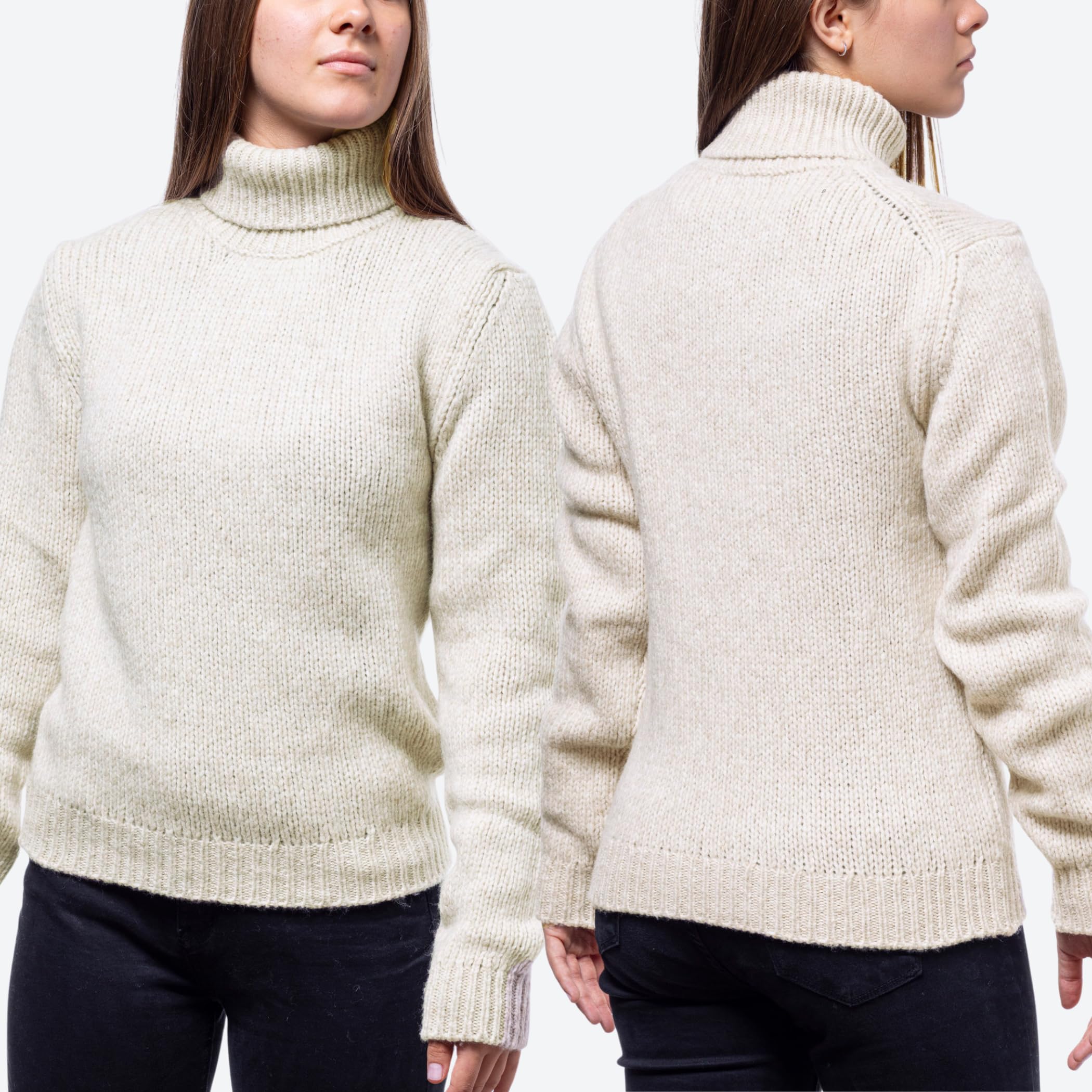 Maglione Donna Invernale Collo Alto in Lana Merino | Dolcevita Morbido, Caldo e Leggero – Maglia Grossa Ideale per l’Inverno Freddo e la Montagna, Confezione Regalo Inclusa