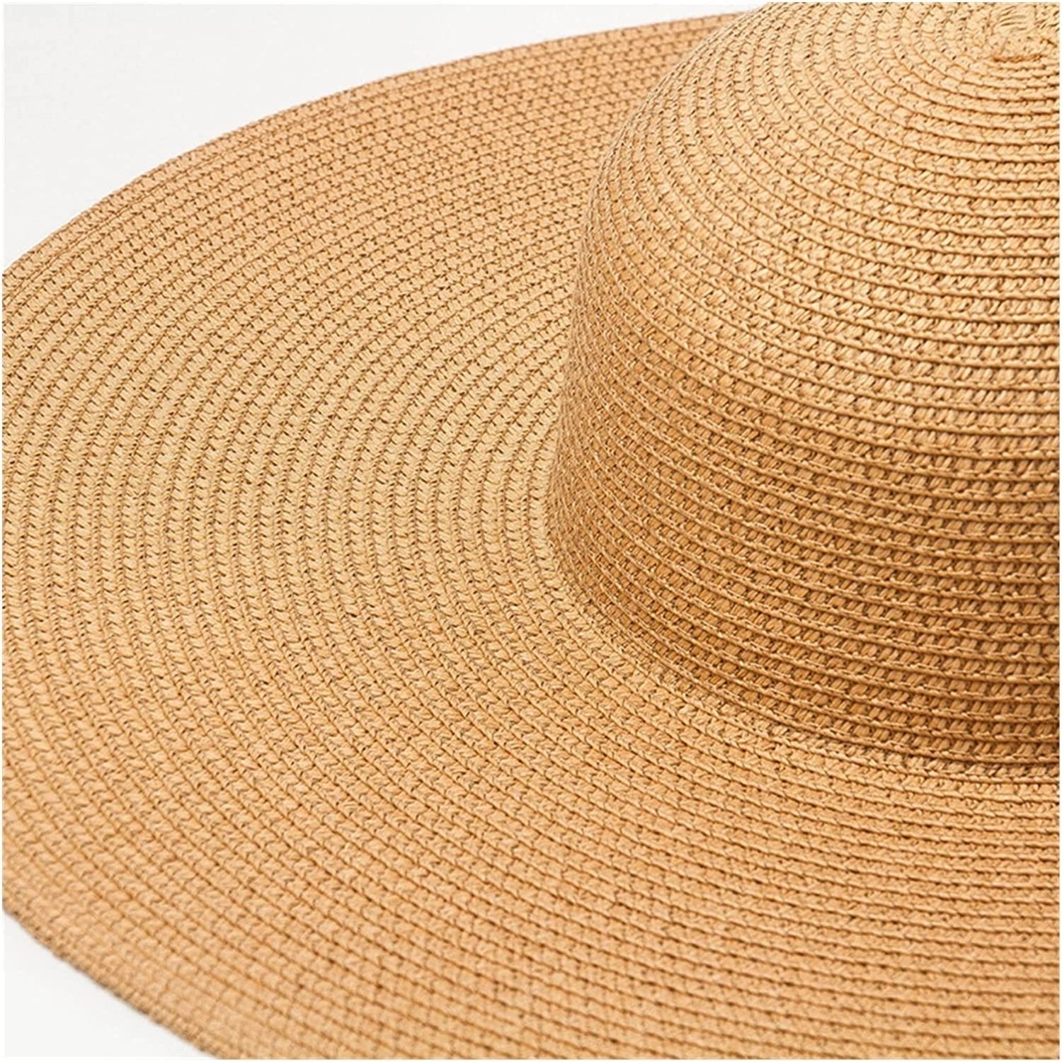 Sombrero de Playa para Mujer, de Paja, de ala Ancha, para Verano, para Mujer (Bruin 6 7/87 1/8)