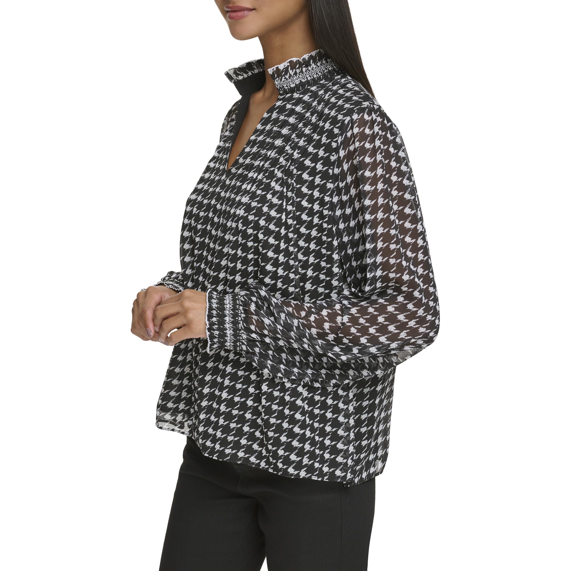Karl Lagerfeld Paris l3hah560-xsf-s koszula damska, czarna/biała, mała, czarno-biały, S