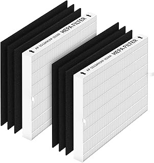 SAKEGDY AP-1512HH/200M Replacement Filter Set Compatible with Coway Airmega AP-1512HH, AP-1512HHS, and 200M Air Clean Purifier, Compared to Part # 3304899, 2 True HEPA + 6 Carbon Pre-Filters.