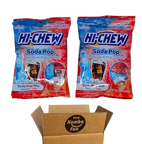 Soda Pop Ramune Candy, dulces japoneses Hi Chew con sabor a cola envueltos individualmente, paquete de 2