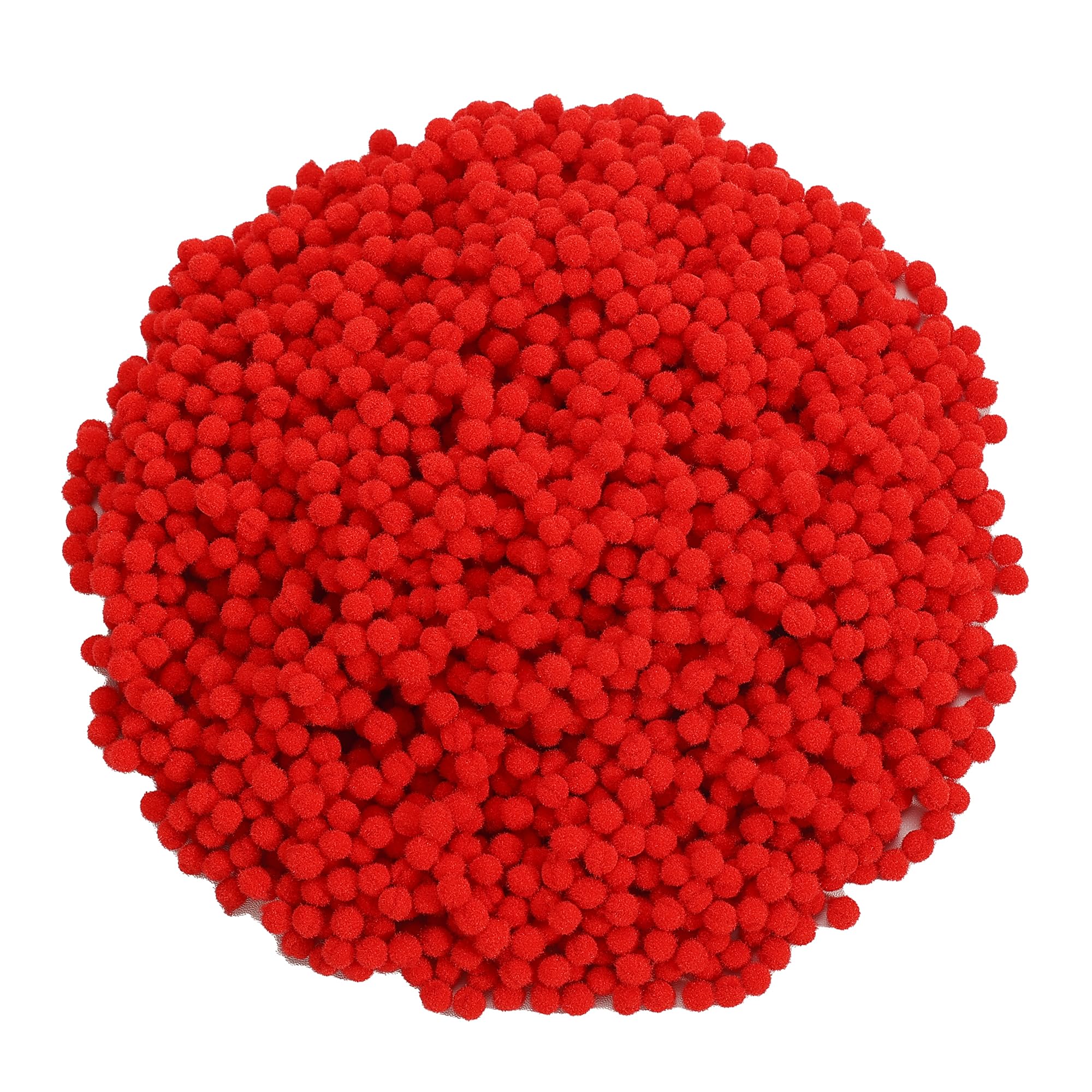 Caydo 2400 Pieces Mini Craft Pompoms Red Colors 6 mm Pom poms for Hobby Supplies and Valentine's Day Decorations