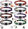 Sanwuta 8 Pcs Halloween Cat Collar Breakaway with Bell Cute Adjustable Kitten Halloween Collars with Pendant Pumpkin Ghost Breakaway Kitten Collar for Holiday Party Girl Boy Pet Dog Puppy Accessories