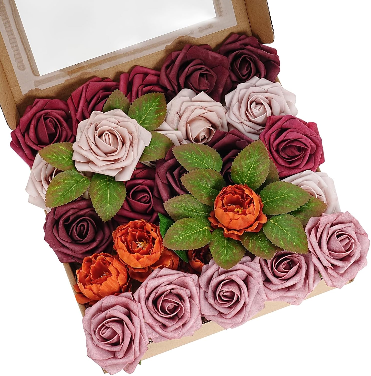 Terracotta Artificial Flowers Combo Box Set Gradient Color