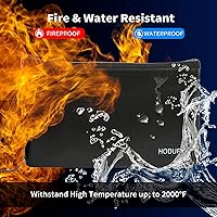 Vista 2 de Bolsa de dinero ignífuga (2000℉), bolsas de documentos ignífugas, bolsa de efectivo bancario con cremallera y correa, adecuada para documentos A5