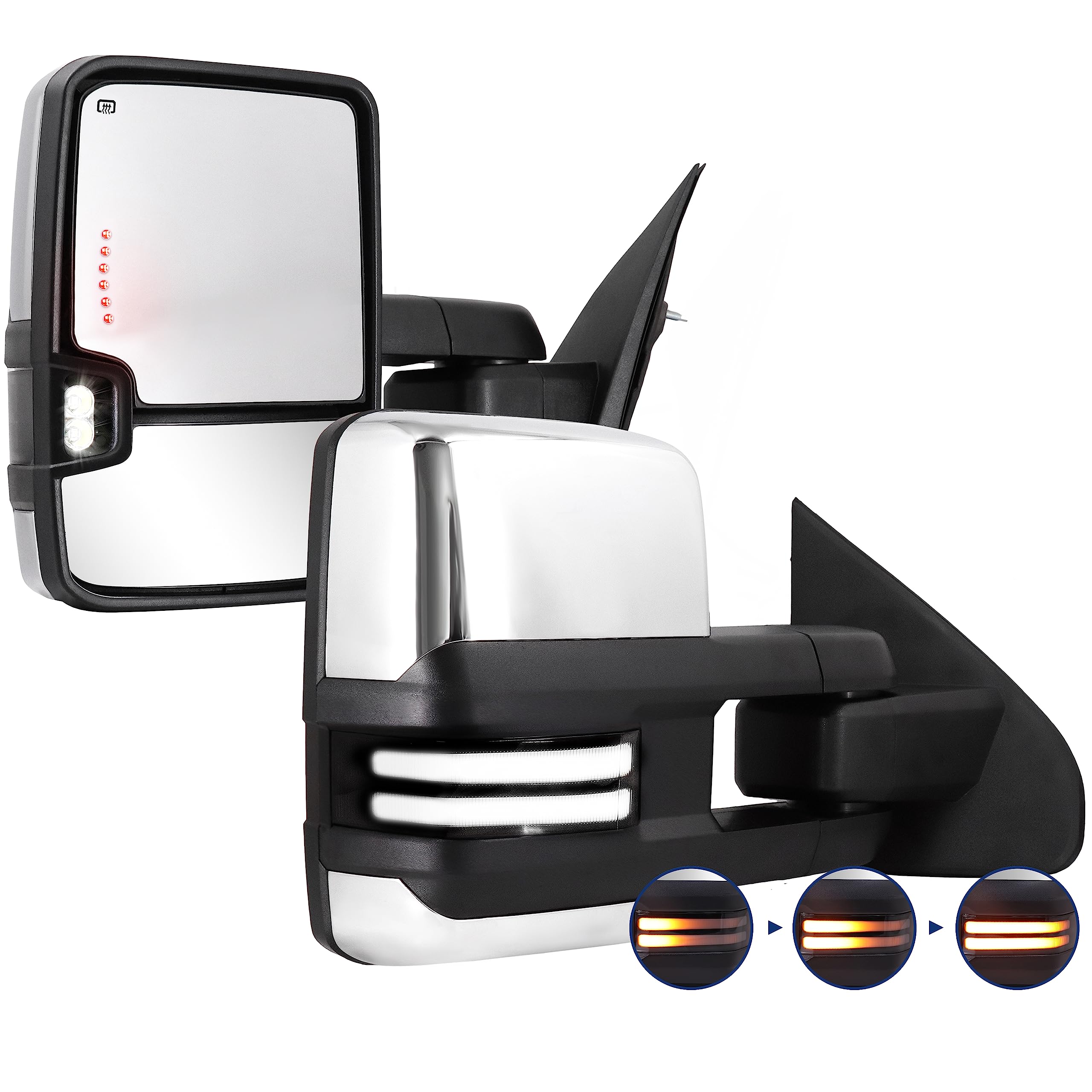 Sanooer Chrome Towing Mirrors