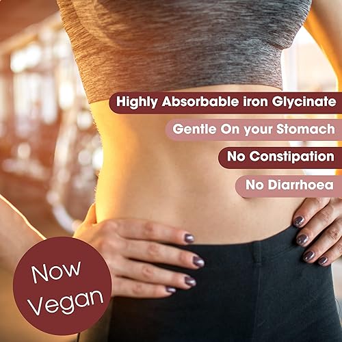 Miniatura 3 de Suplemento Iron Plus, quelato ferroso natural, bisglicinato 25 mg + vitamina C, B6, B12, ácido fólico, 240 unidades (paquete de 2)