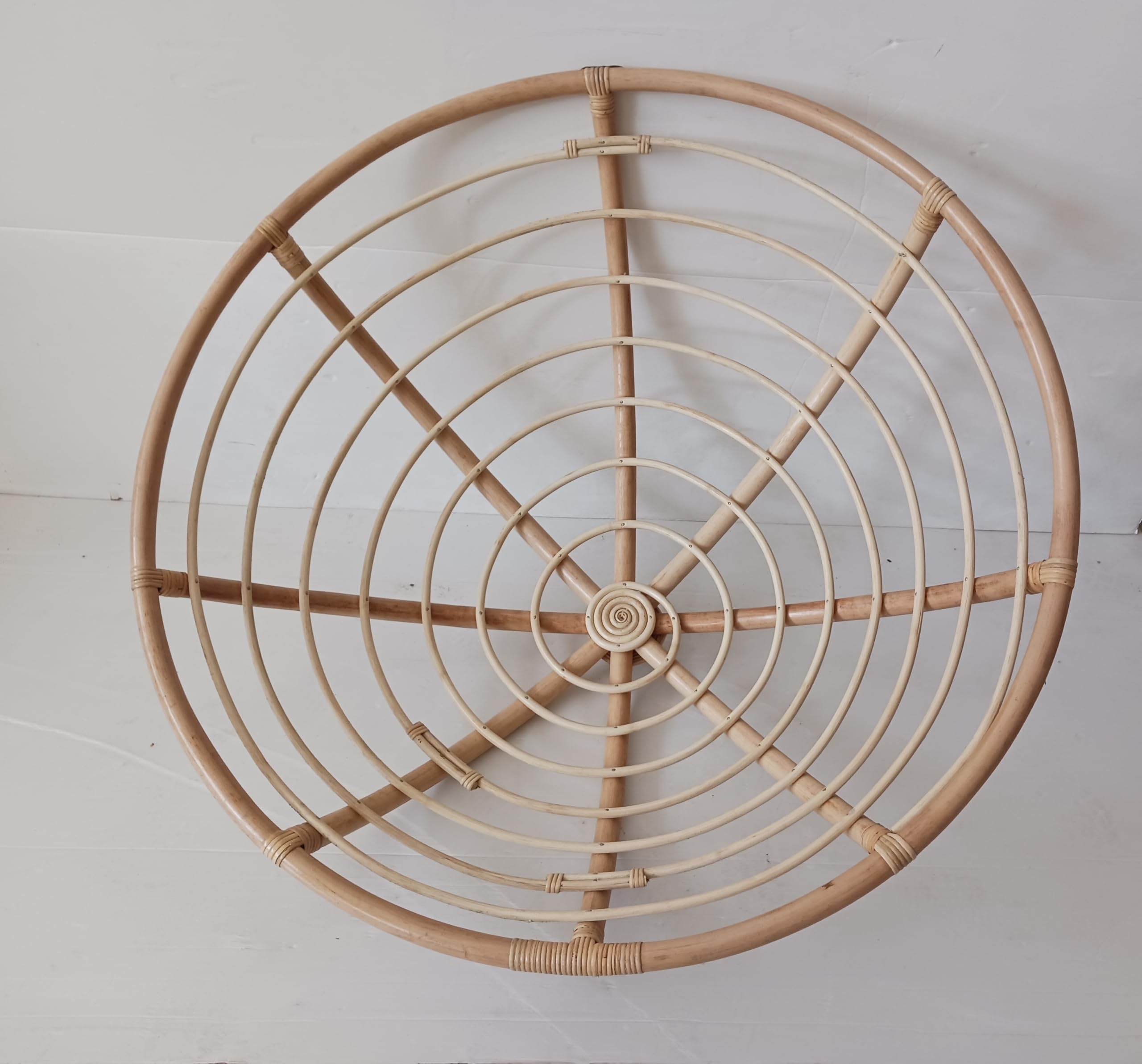 Poltrona in rattan naturale Papasan Ø 115 con cuscino, rotonda per esterno giardino veranda