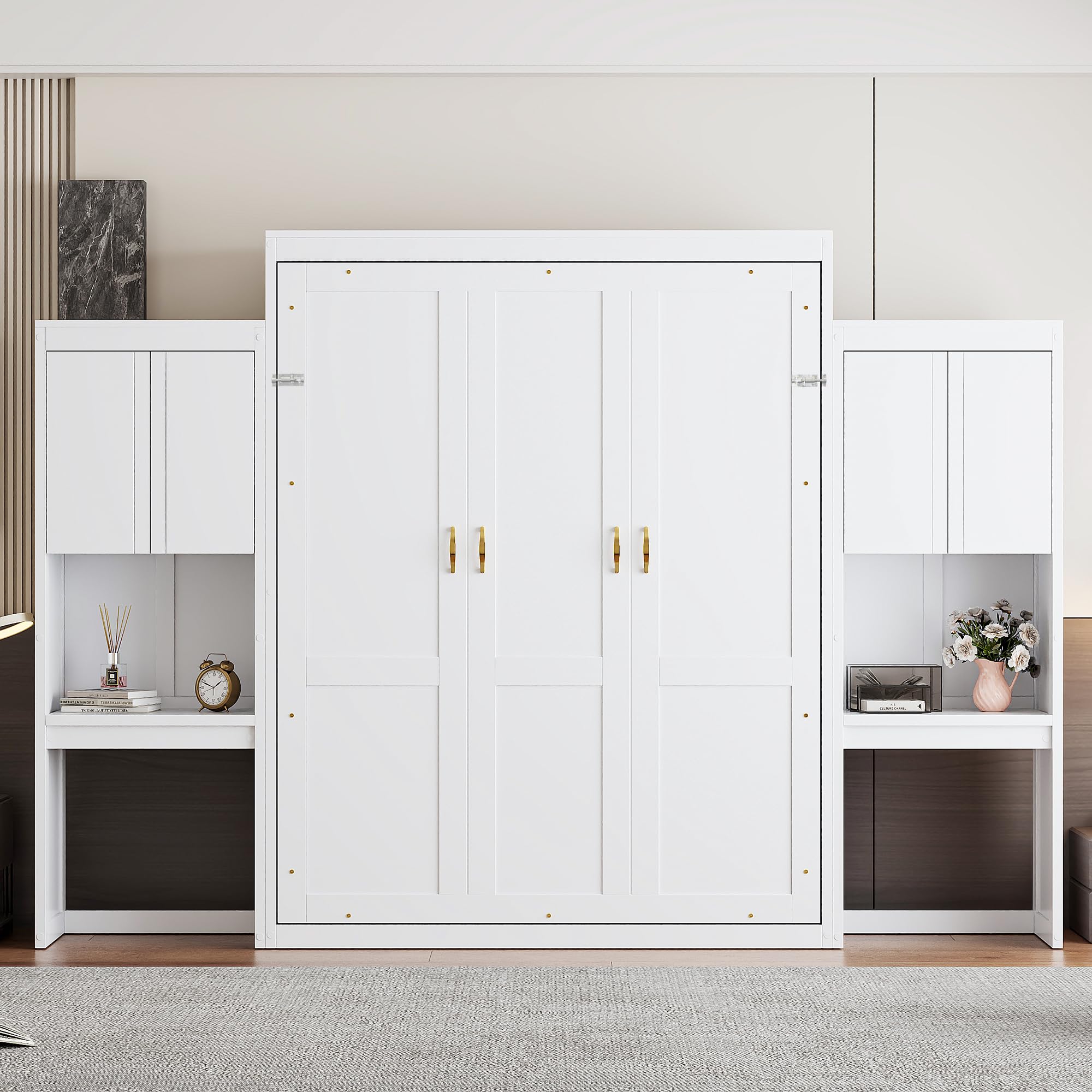 Photo 1 of Merax Queen Murphy Bed with Desk, Storage, Vanity