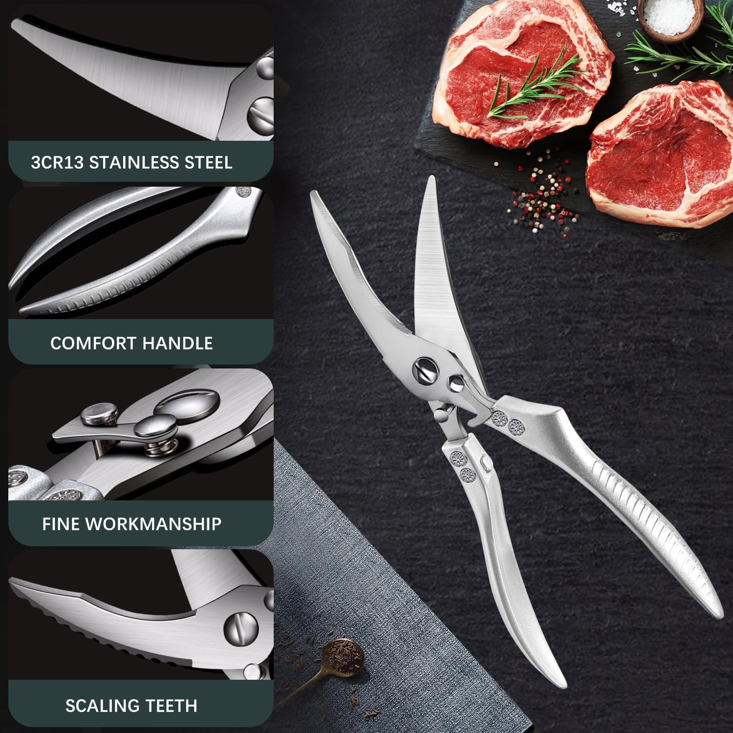 MAVURA PUTOCUTOX Geflügelschere - Rasiermesserscharf Für Perfektes Hähnchenschneiden