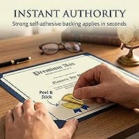 Vista 4 de PaperDirect Sello oficial de excelencia en relieve para certificado de lámina dorada, 2 pulgadas, autoadhesivos, 100 unidades, sellos en relieve