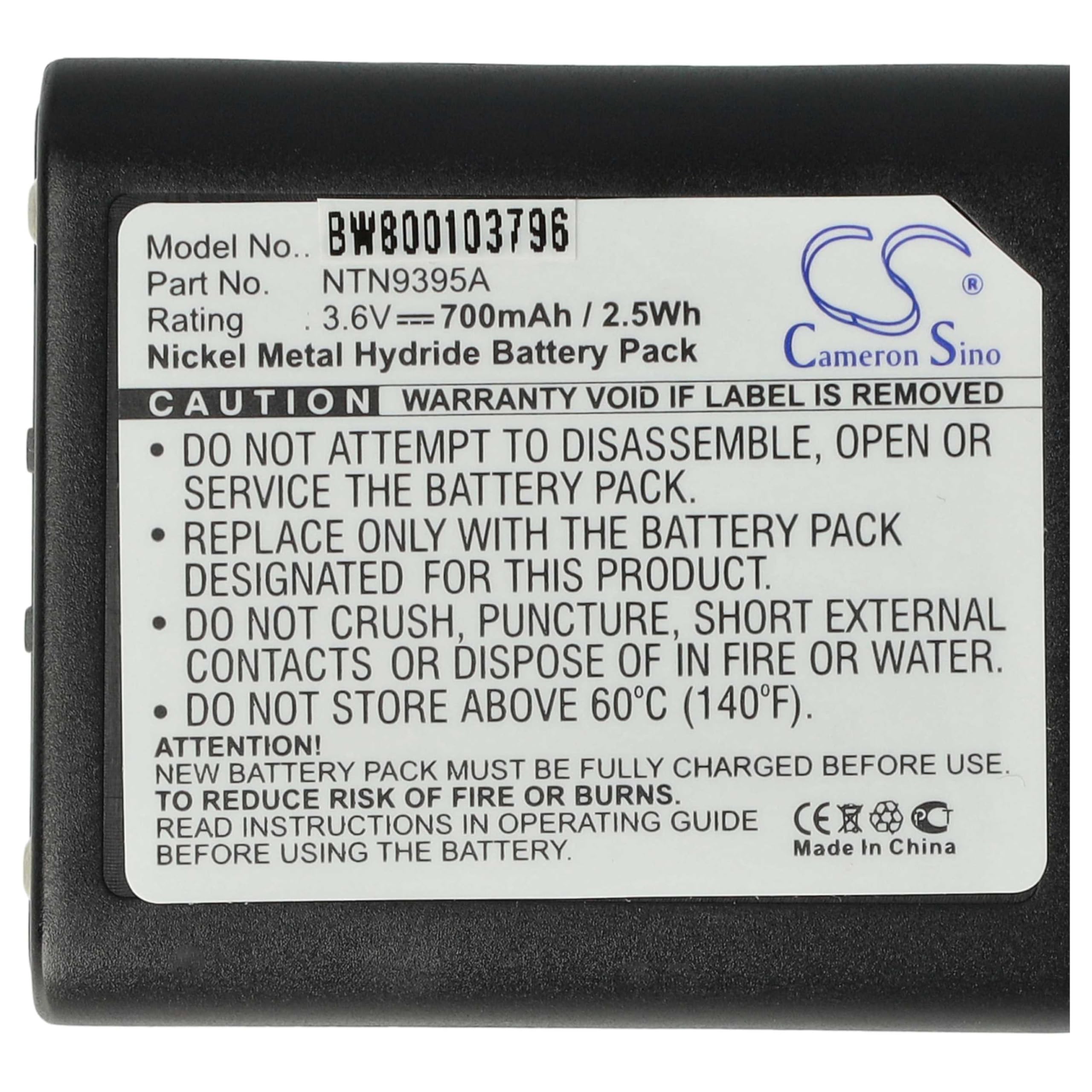 vhbw 2X batería Compatible con Motorola Talkabout T6550, T800, T8500, T6530, T82, T82 Extreme, T7100 Radio (700 mAh, 3,6 V, NiMH)