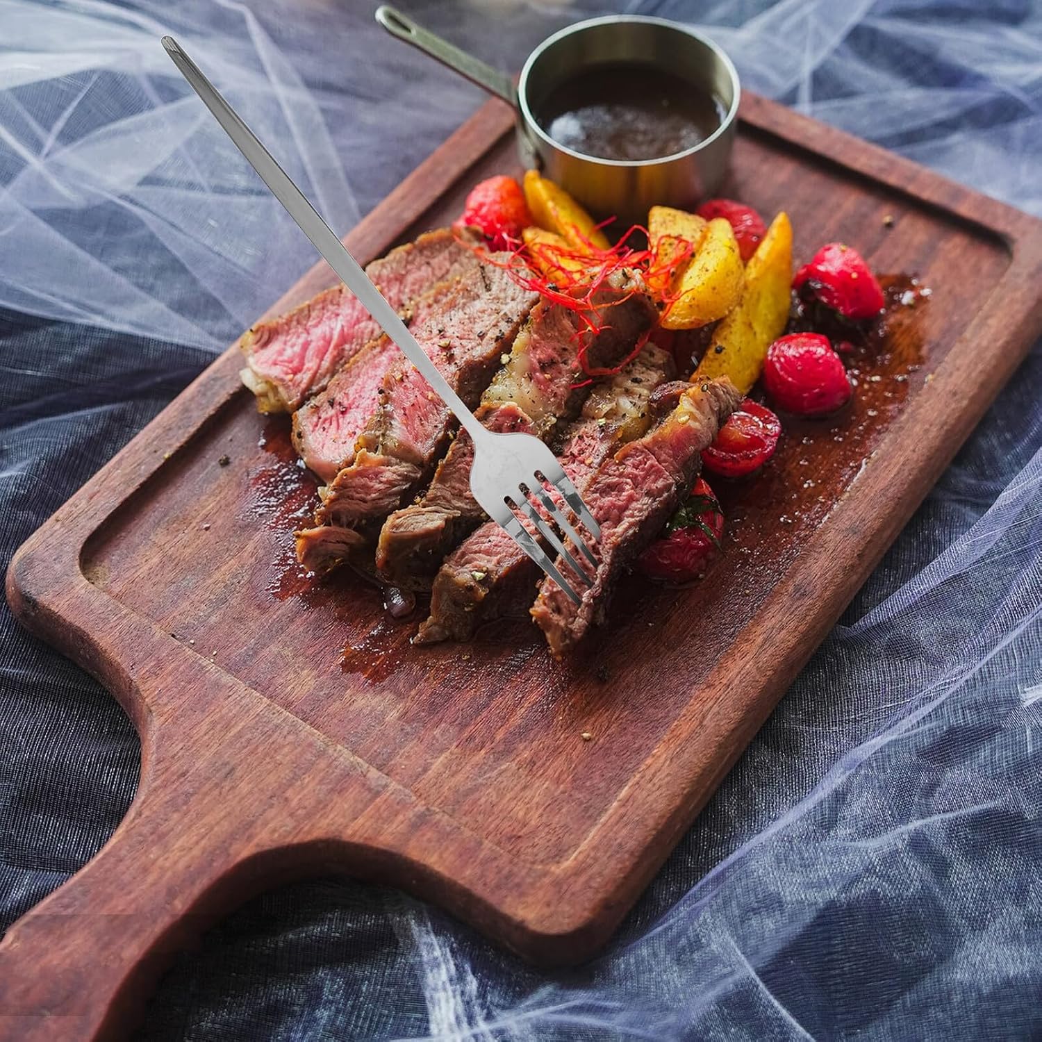 Elegant Stainless Steel Cutlery Set, 6 Sets for Steak and Parties