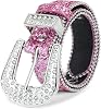Kajeer Rhinestone Belt for Boys Girls, Cowgirl Boys belt with Bling Sequin Diamond