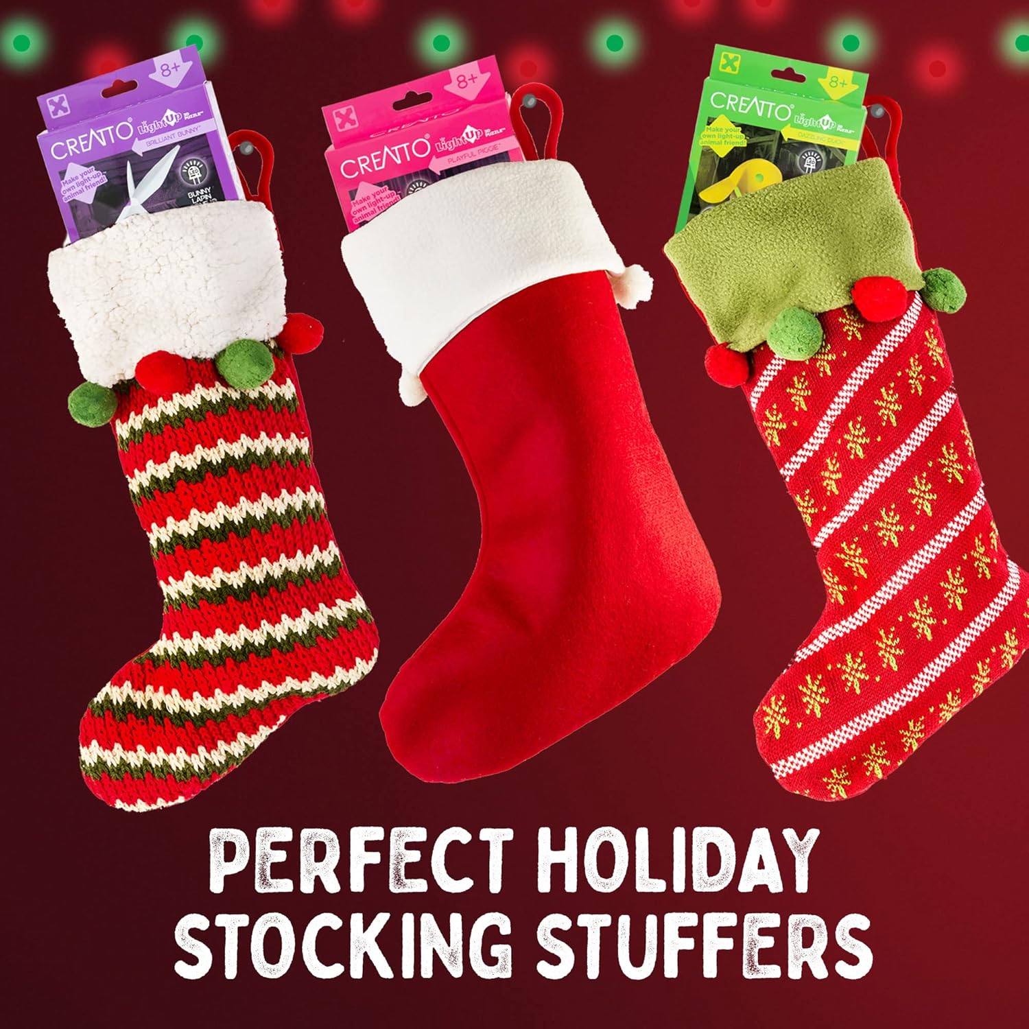 Creatto Barnyard Buddies – Brilliant Bunny, Dazzling Ducky, Playful Piggie Light-Up 3D Puzzle Kits | 12-piece Gift Set | Party Favors, Stocking Stuffers, Easter Baskets | DIY Activity w/ LED Lights