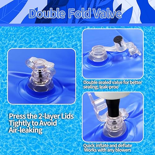 Miniatura 5 de Almohadas de piscina de 4 x 4 pies para piscinas sobre el suelo, almohada de aire de PVC de 0.016 in de grosor y duradera para invernar, ecualizador