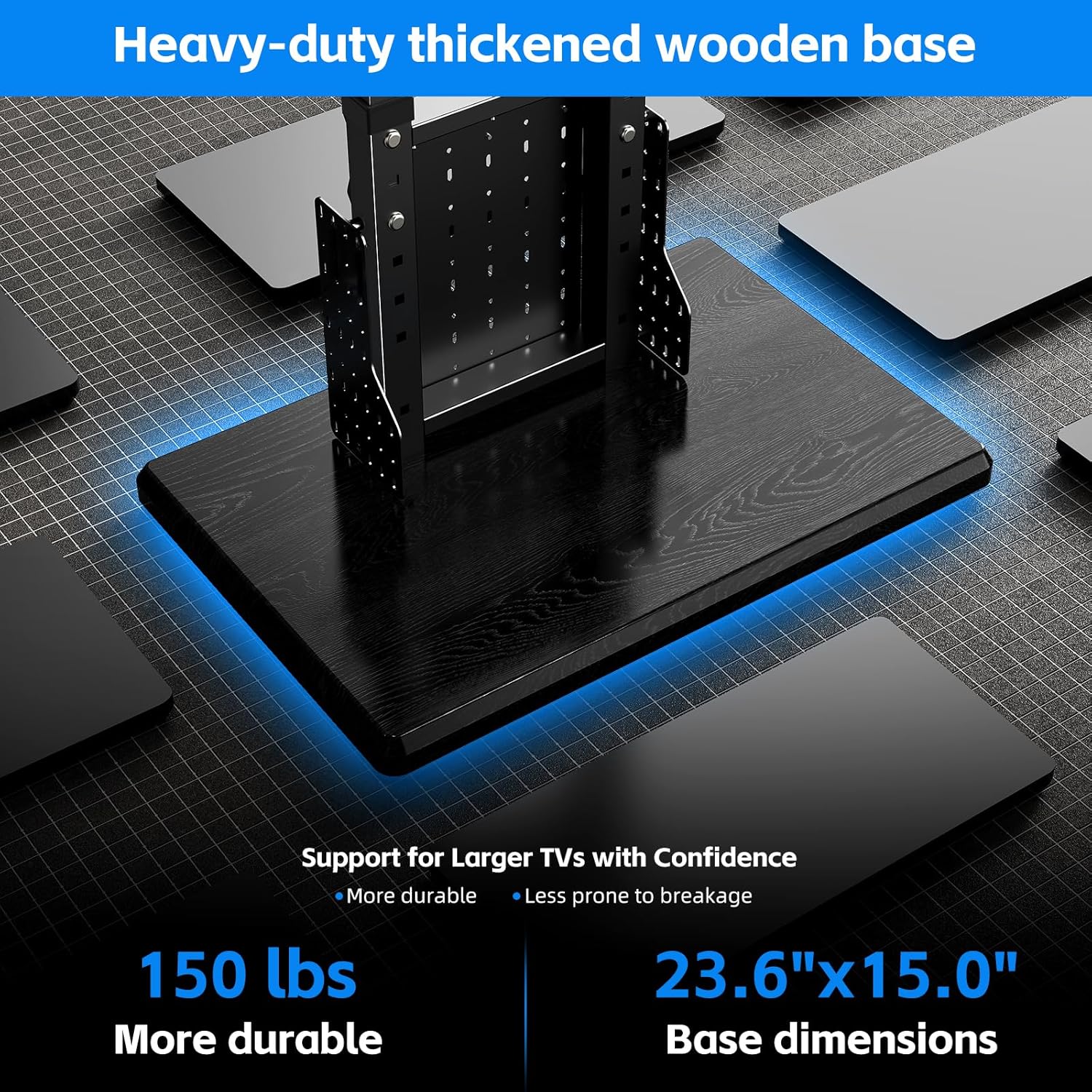Universal Swivel TV Stand with Pegboard Storage,Height Adjustable Table top TV Stand Mount for 42-90 Inch TVs,up to 150 lbs with Large Wooden Base for Stability,Max VESA 600x400mm (Black)