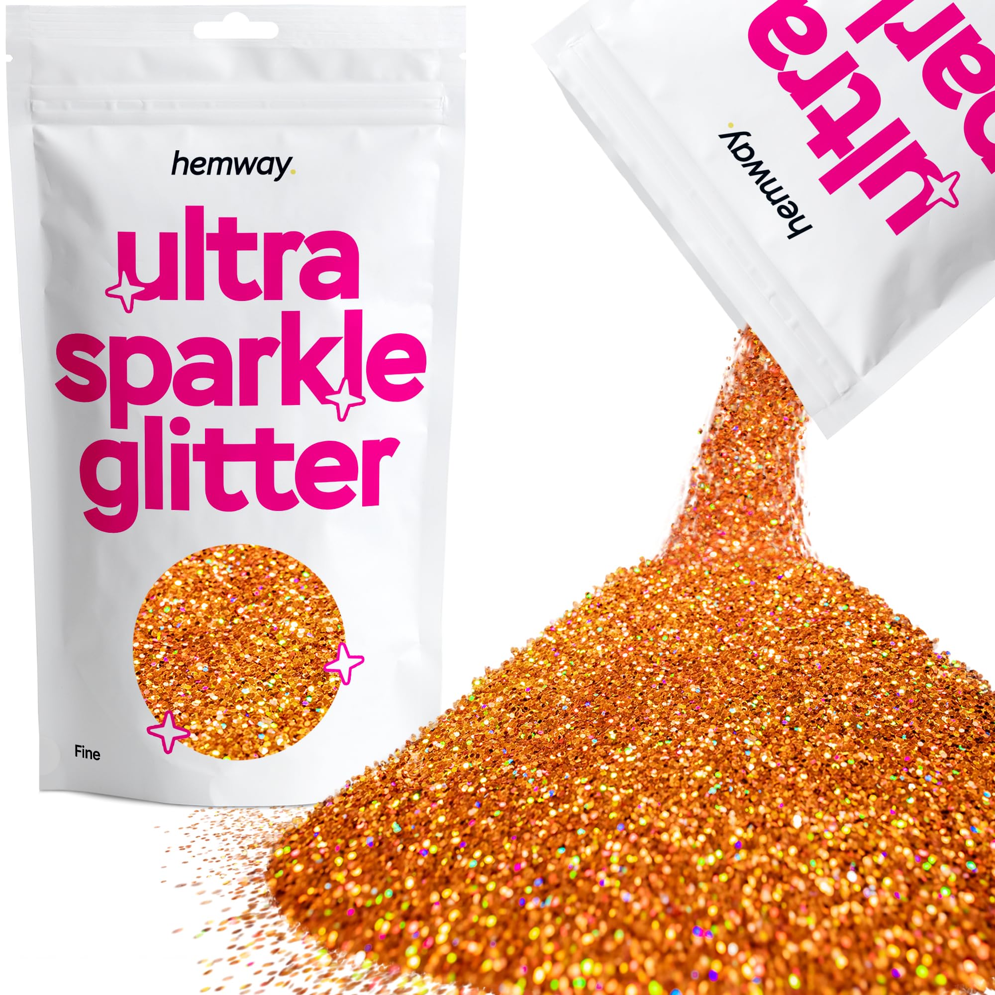 Hemway Ultra Sparkle Glitter Baby Pink Iridescent 100g Fine | Glitter for Arts & Craft, Makeup, Nail Art, Crafting, Card Making, Sparkle Decoration — view 183
