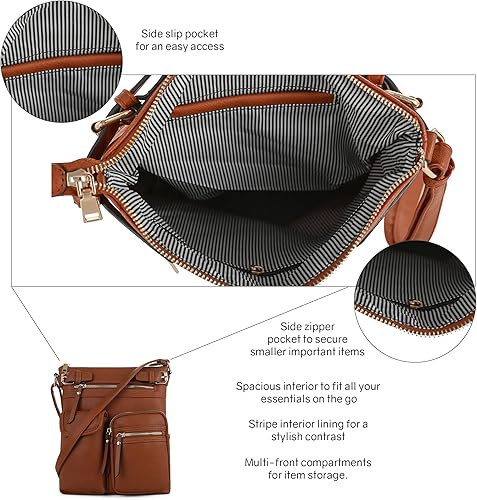 Miniatura 3 de Bolso tipo bandolera para mujer SG SUGU Katie, liviano, con varios bolsillos