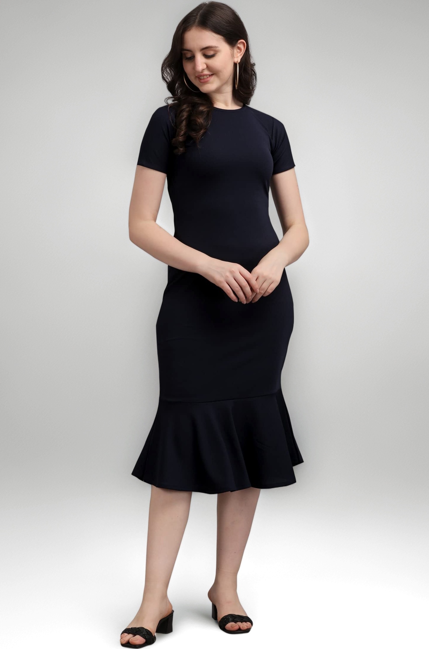 PURVAJA Women’s Bodycon Midi Dress(Ruby-001-to-008)