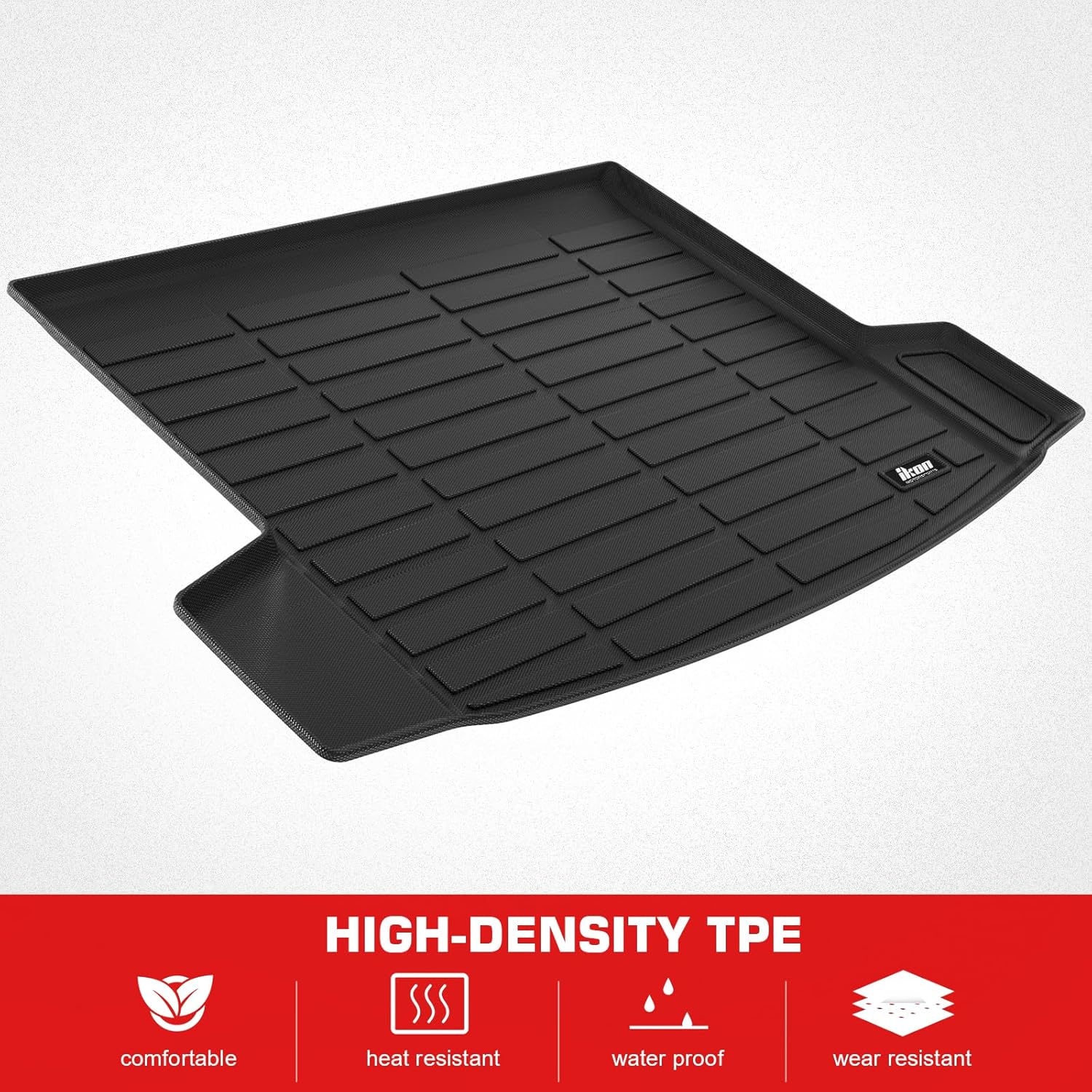 IKON MOTORSPORTS TPE Cargo Trunk Liner, Compatible with 2025 Mini Countryman, Custom Fit All Weather Protection Heavy Duty Rear Trunk Tray Cargo Mats Protector, Black
