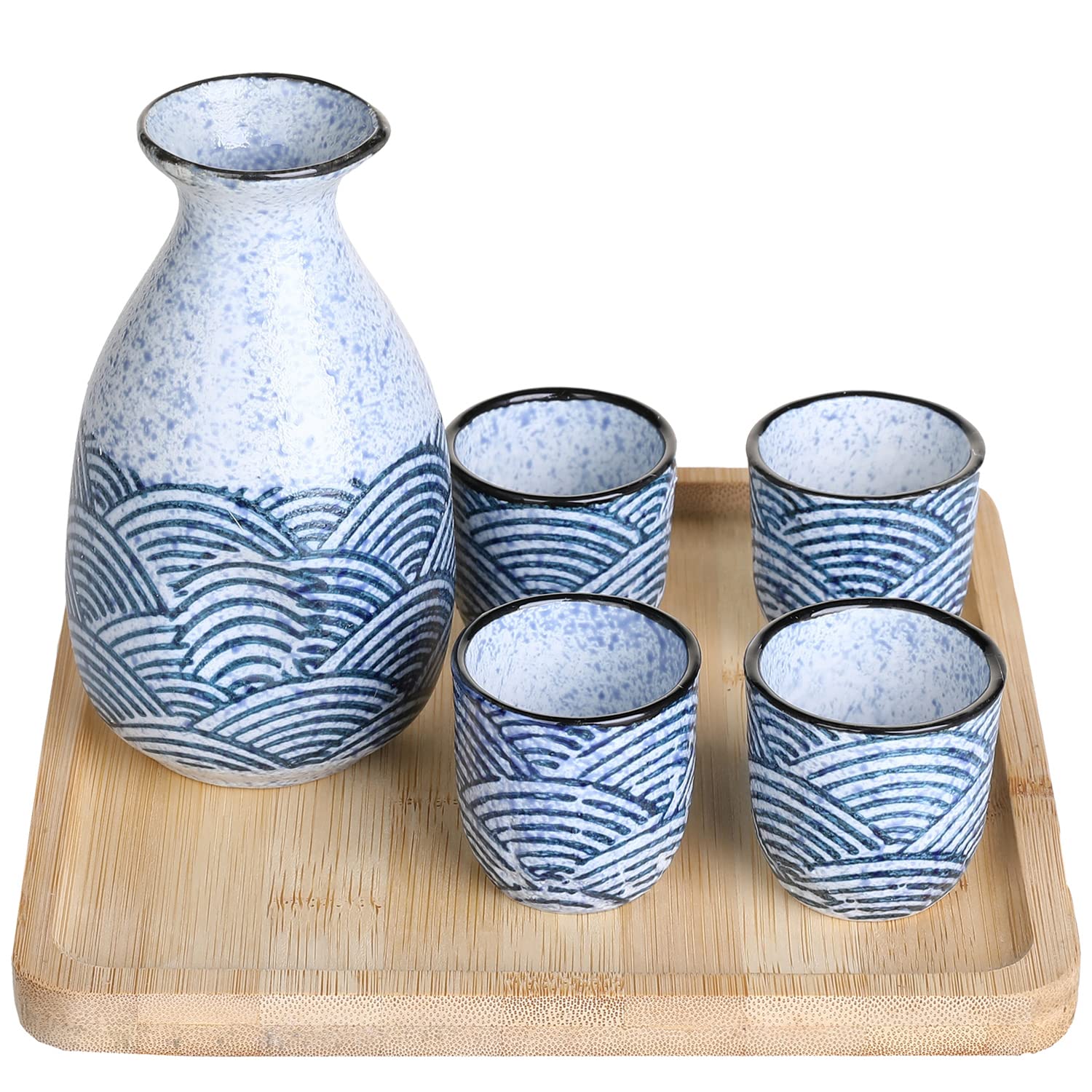 Buy MyGift 6 Piece Traditional Japanese Ceramic Sake Combo Serving Set