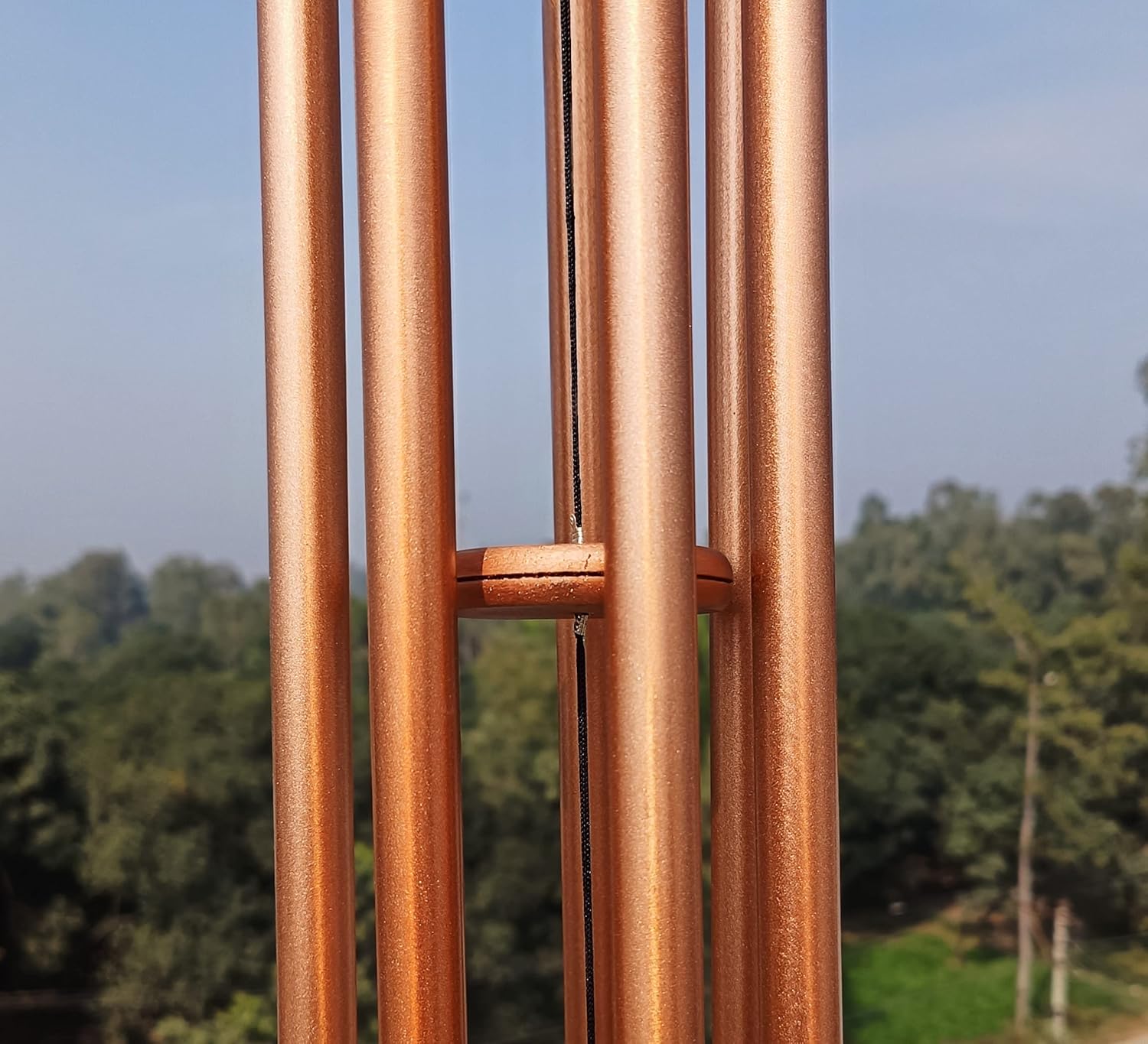 PORTHO Personalized 7th Wind Chime - Traditional Anniversari Gift Windchime with 6 Copper Tubes, Gift for Husband, Wife and Couple