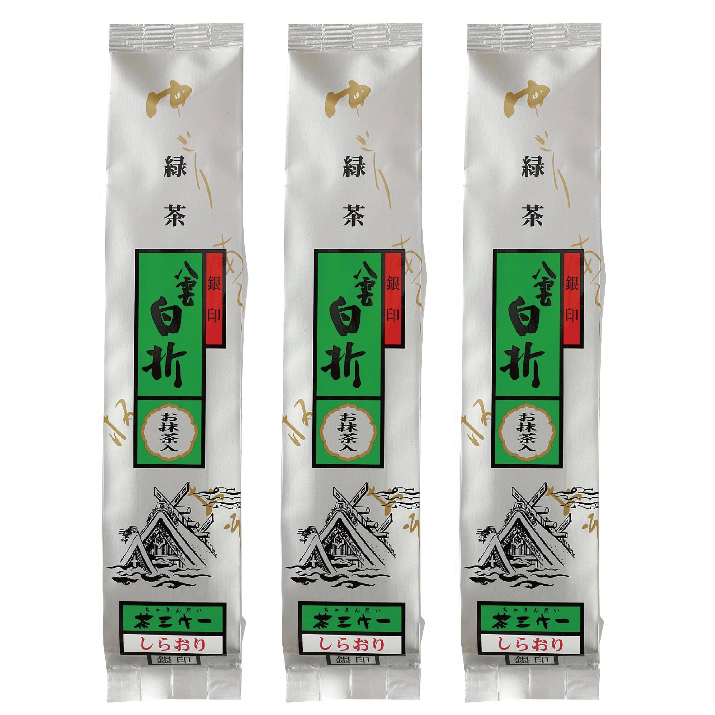 Amazon | 茶三代一 抹茶入り八雲白折 銀印 135g × 3本 【ご自宅用