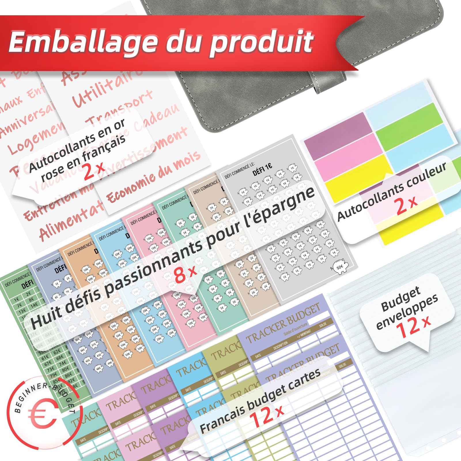 A6 French Budget Envelope - Budget Planner - Budget Notebook with 8 Money Saving Challenge - Complete French Budget Binder to Save Money, Plan Your Expenditures - 4