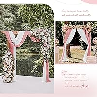 Vista 181 de Tela para envolver arco de boda, 4 paneles de 28 x 20 pies, cortinas de arco de boda rosa para ceremonia, cortinas de tela de gasa para cenador
